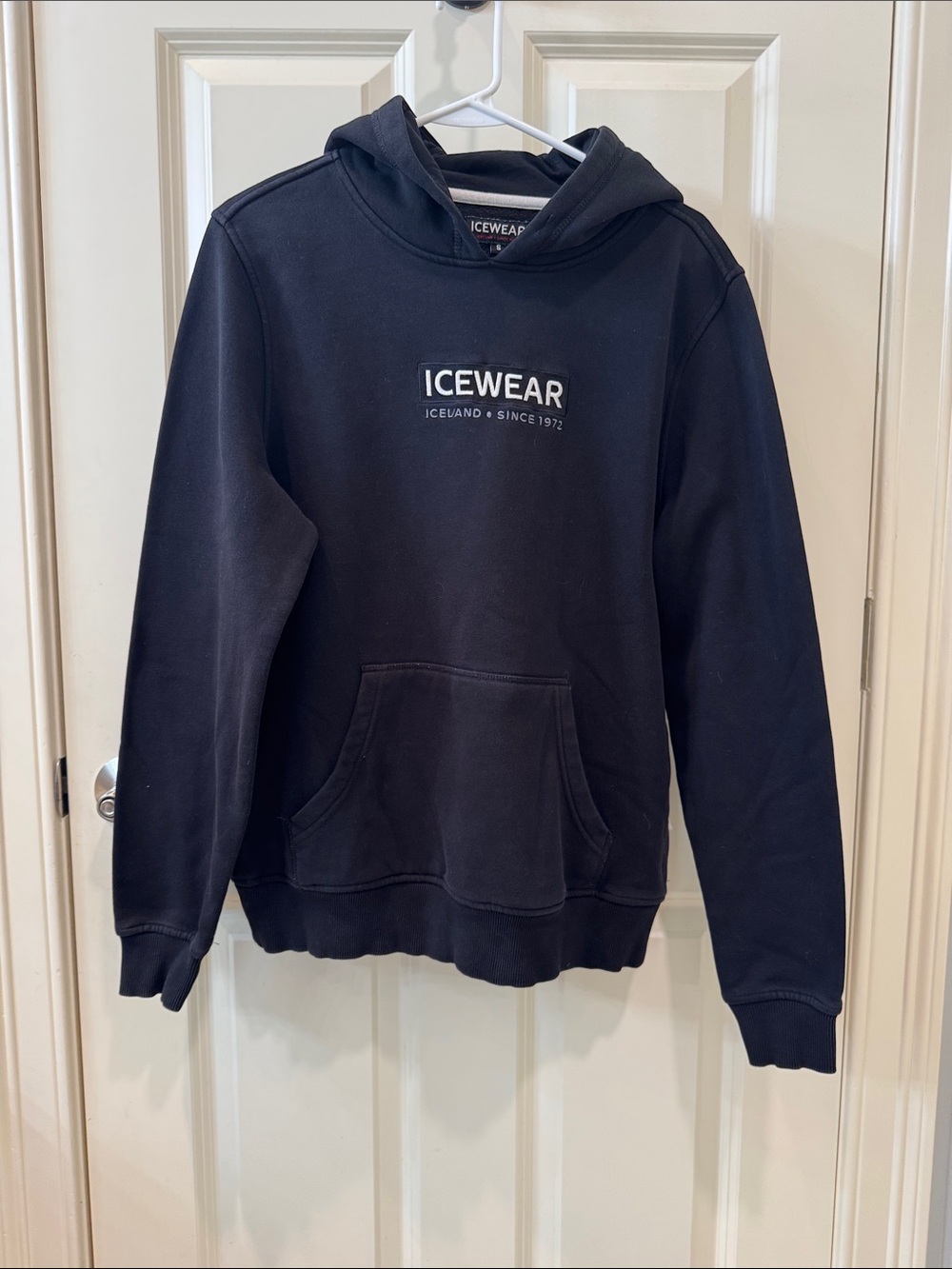 Icewear Men's Black Crewneck Hoodie with Front Logo
